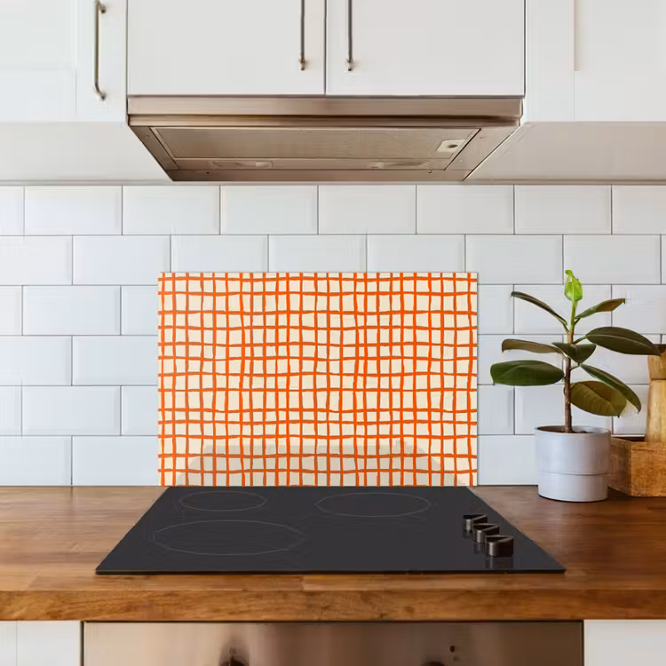 Spatscherm keuken - Patroon - Lijnen - Oranje — 3