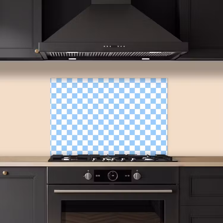 Spatscherm keuken - Schaakbord - Klassiek - Blauw — 5