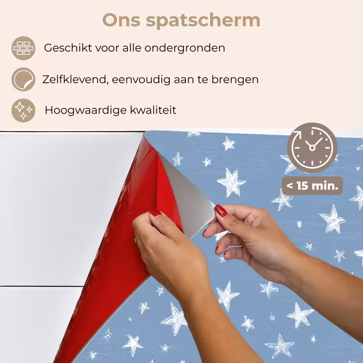 Spatscherm keuken - Sterretjes - Patroon - Blauw — 4