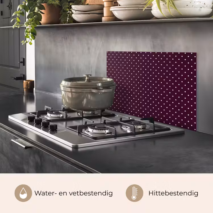 Spatscherm keuken - Stippen - Modern - Paars — 2