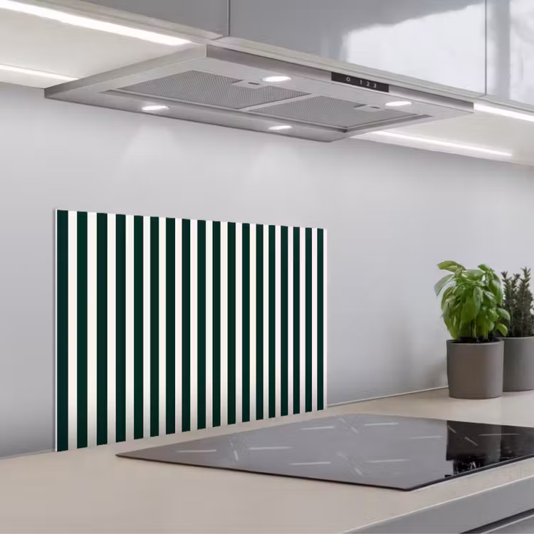 Spatscherm keuken - Strepen - Klassiek - Groen — 1