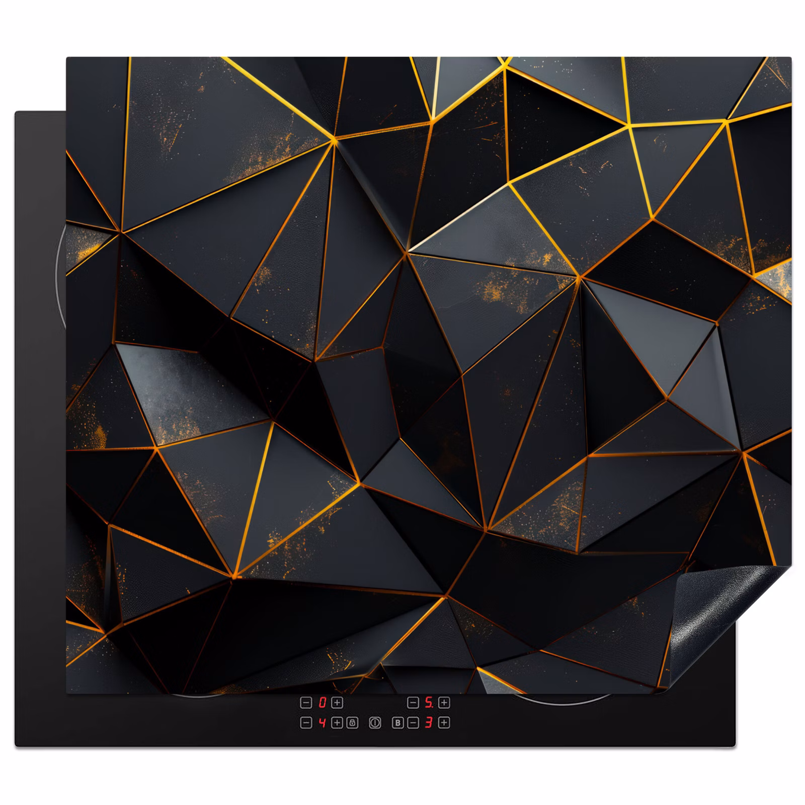 Inductie beschermer - Zwart - Patroon - Goud - Structuur — 1