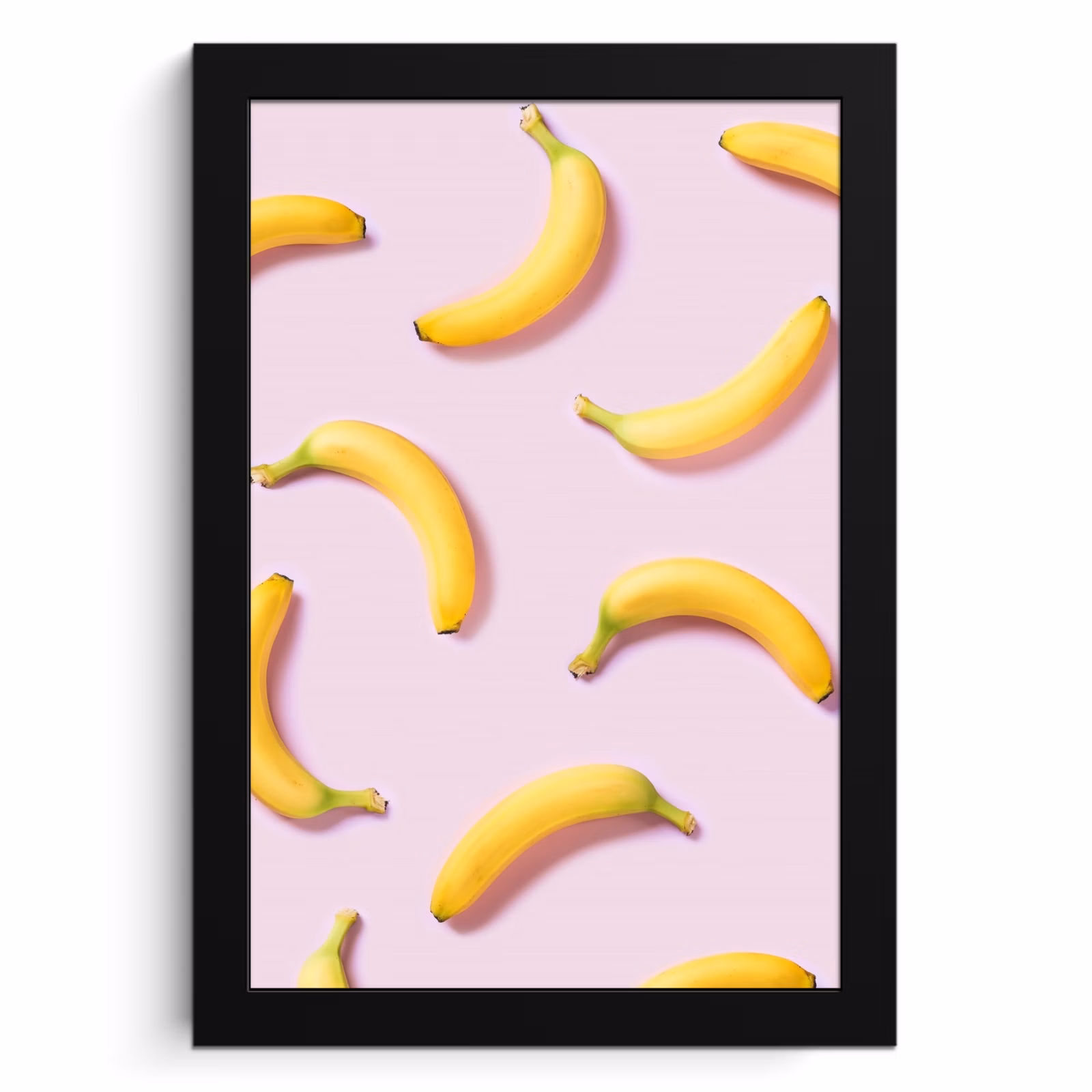 Poster met lijst - Gele Curve op Roze — 1