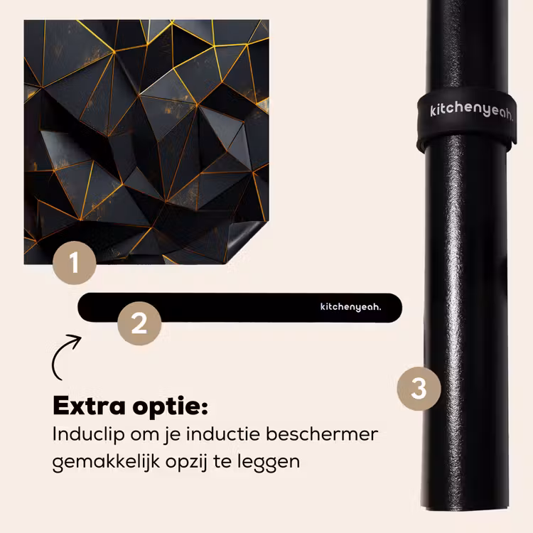 Inductie beschermer - Zwart - Patroon - Goud - Structuur — 8