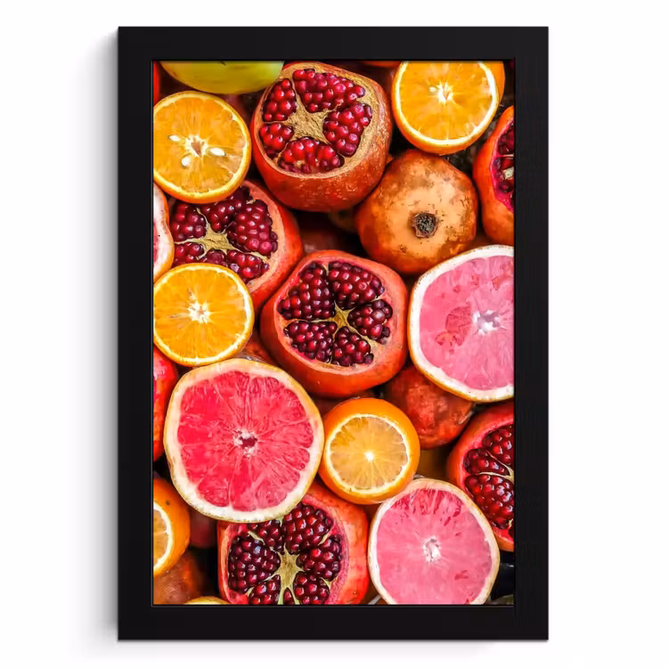 Poster met lijst - Citrus en Granaatappel Mozaïek — 1