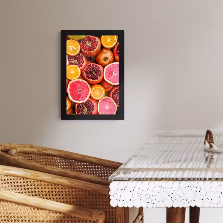 Poster met lijst - Citrus en Granaatappel Mozaïek — 2