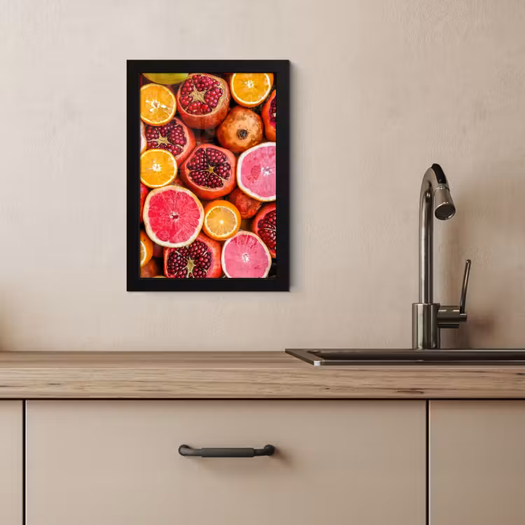 Poster met lijst - Citrus en Granaatappel Mozaïek — 4