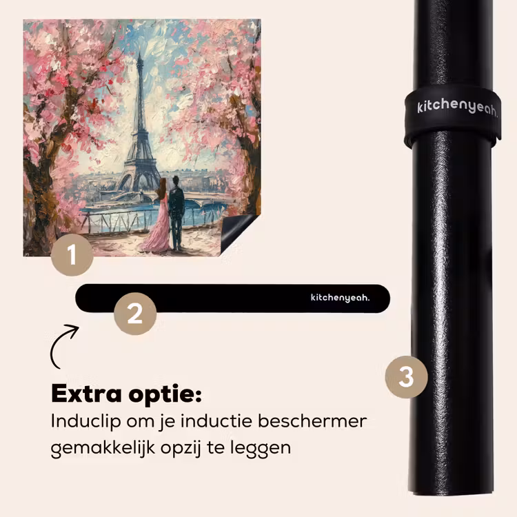 Inductie beschermer - Eiffeltoren - Koppel - Roze - Romantisch - Bomen - Parijs — 8