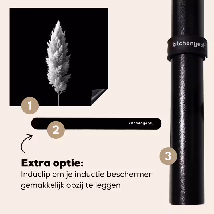 Inductie beschermer - Pampasgras - Zwart-wit - Planten — 8