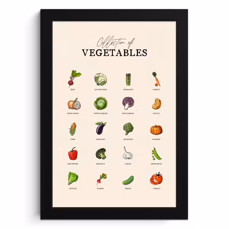 Poster met lijst - Groenten Verzameling — 1