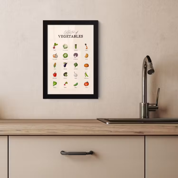 Poster met lijst - Groenten Verzameling — 4