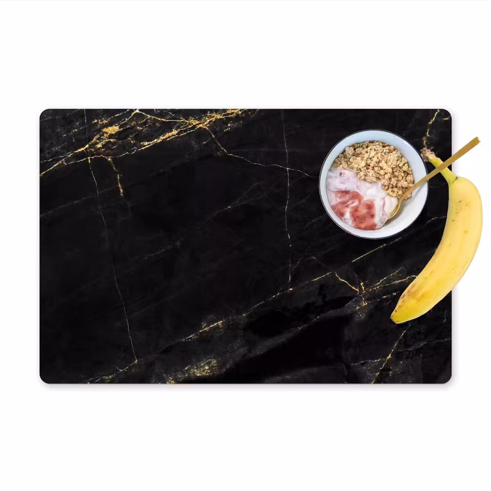 Placemat vinyl - Glimmend Zwart Goud — 1