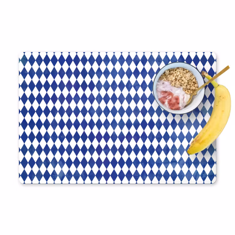 Placemat vinyl - Blauwe Ruit Illusie — 1