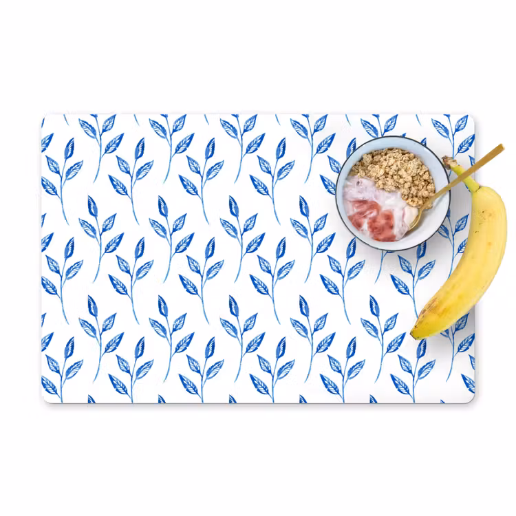 Placemat vinyl - Dansende Blauwe Bladeren — 1