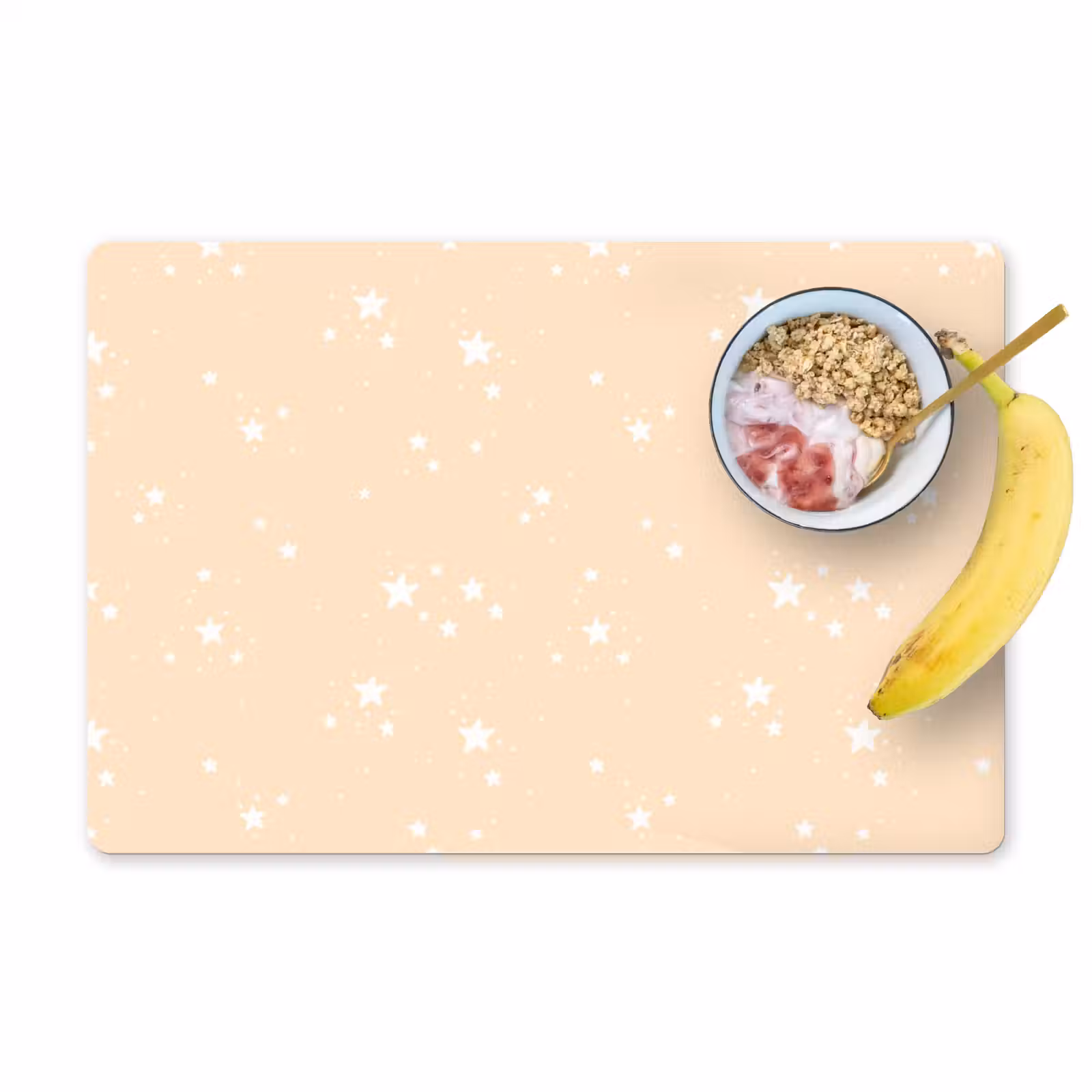 Placemat vinyl - Sterren - Beige - Geel - Wit - Patronen — 1