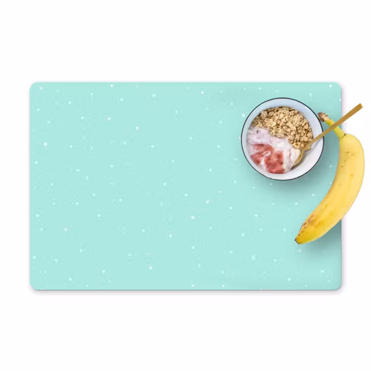 Placemat vinyl - Blauw - Groen - Pastel - Stippen — 1
