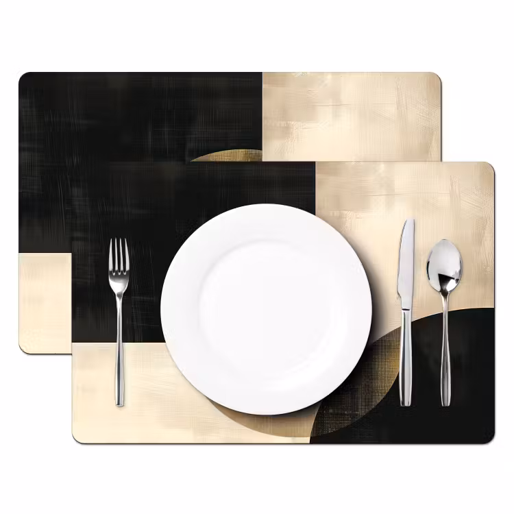 Placemat vinyl - Contrasten in Cirkel en Vierkant — 2