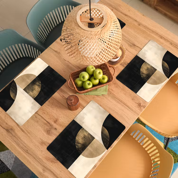 Placemat vinyl - Contrasten in Cirkel en Vierkant — 3