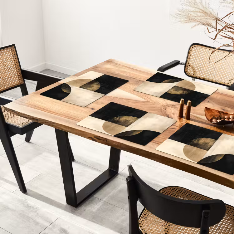 Placemat vinyl - Contrasten in Cirkel en Vierkant — 4