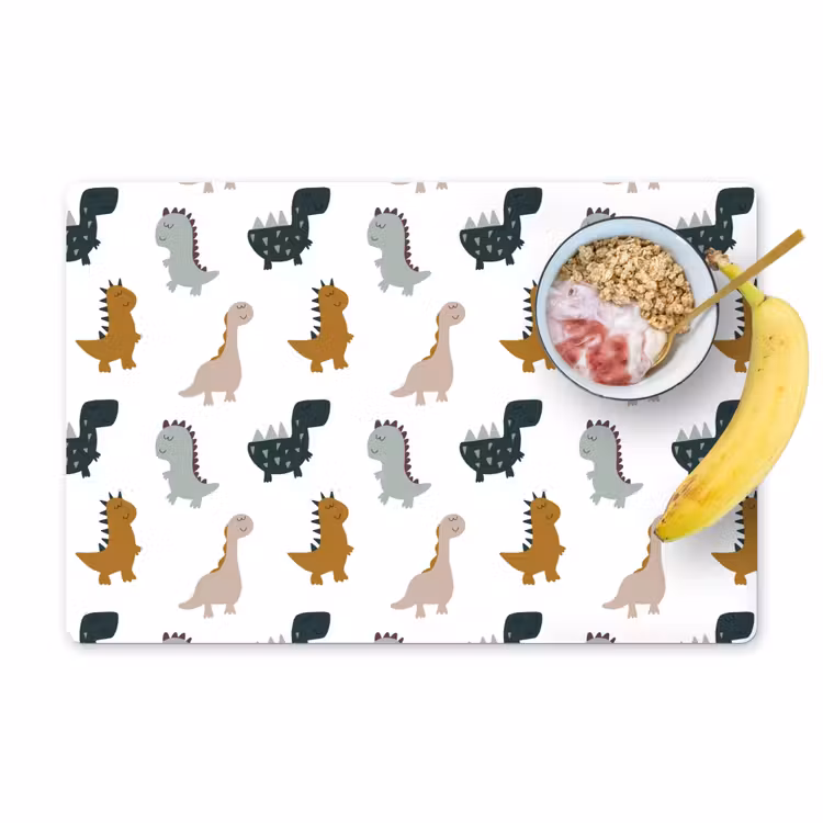 Placemat vinyl - Dino - Kinderen - Dinosaurus - Pastel - Patroon — 1