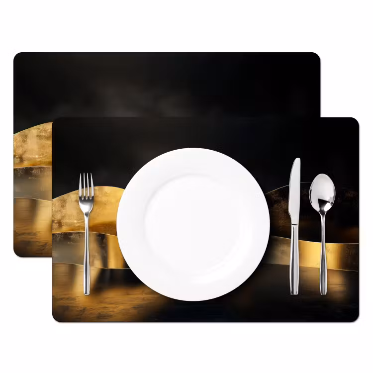 Placemat vinyl - Golven van Goud en Schaduw — 2