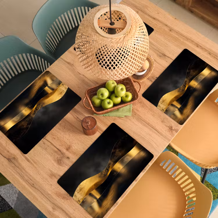 Placemat vinyl - Golven van Goud en Schaduw — 3