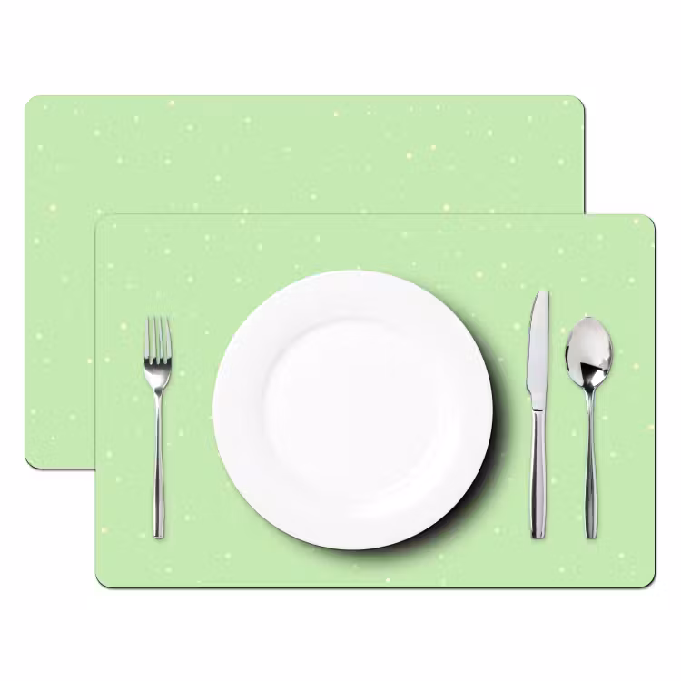 Placemat vinyl - Groen - Pastel - Stippen — 2