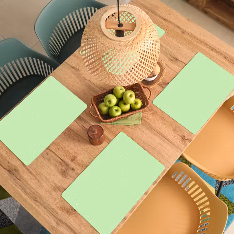 Placemat vinyl - Groen - Pastel - Stippen — 3