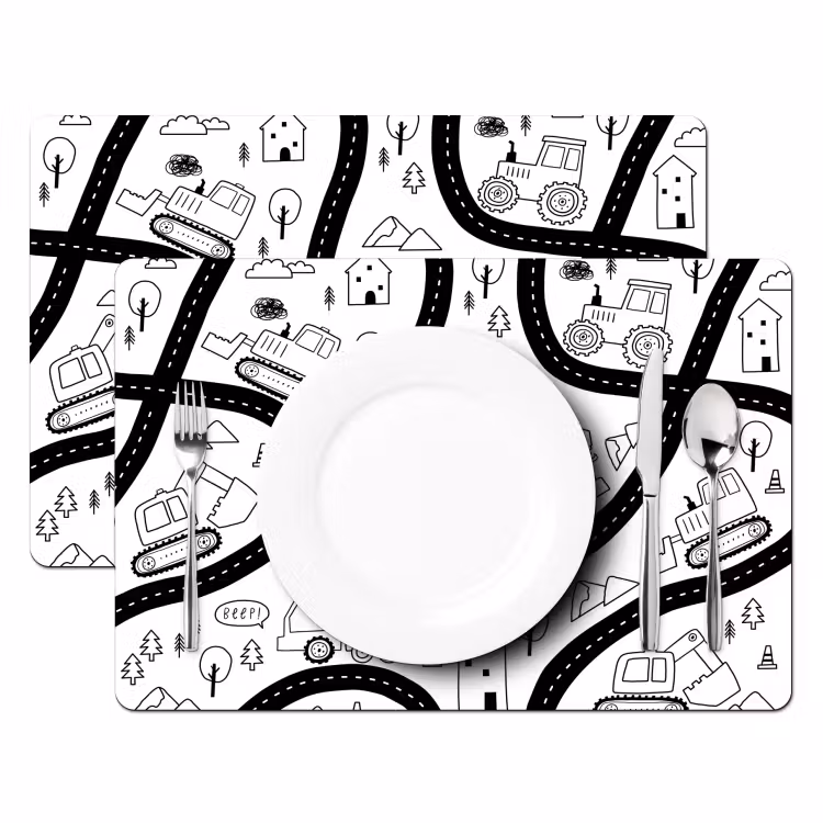 Placemat vinyl - Kinderen - Graafmachine - Tractor — 2