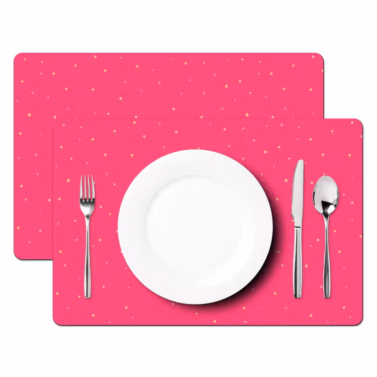 Placemat vinyl - Roze - Pastel - Stippen — 2