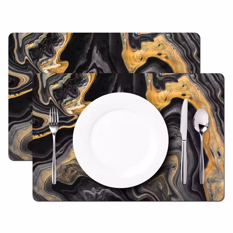 Placemat vinyl - Versmelting van Zwart en Goud — 2