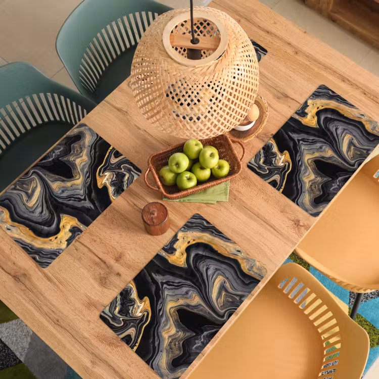 Placemat vinyl - Versmelting van Zwart en Goud — 3