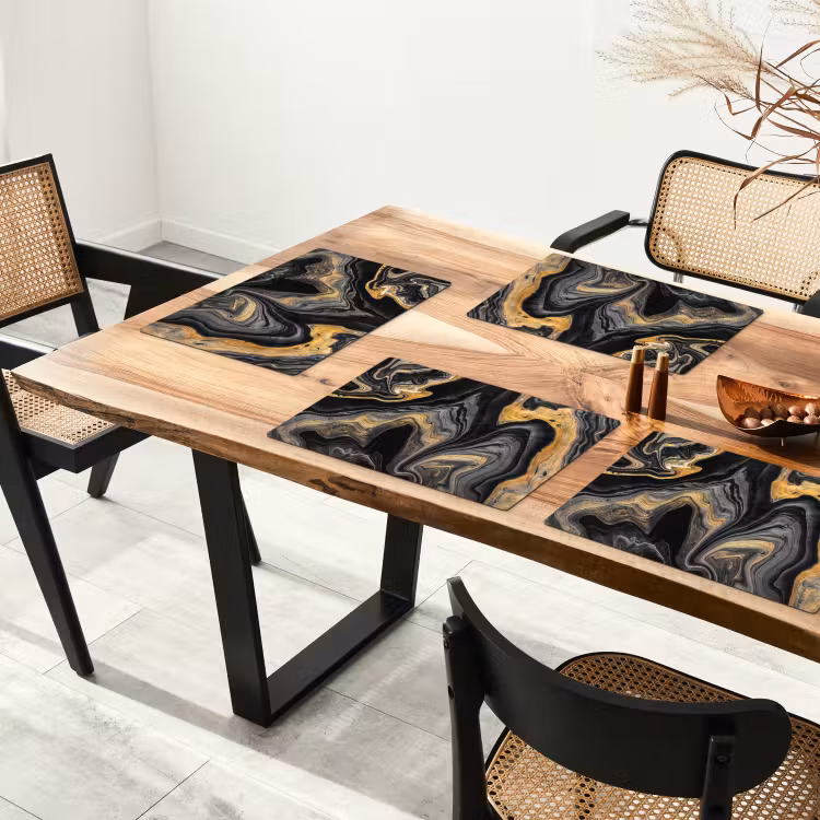 Placemat vinyl - Versmelting van Zwart en Goud — 4