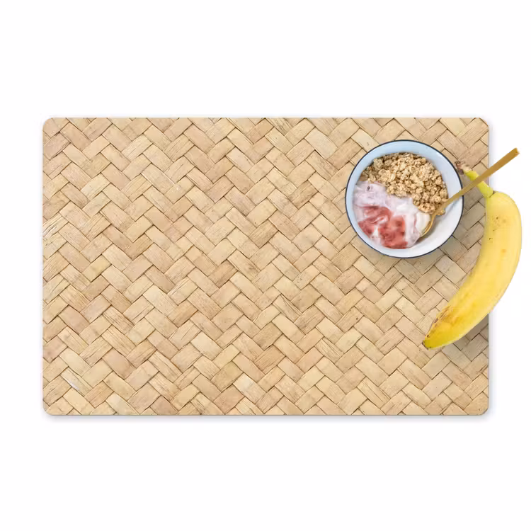 Placemat vinyl - Gevlochten Riet Textuur — 1