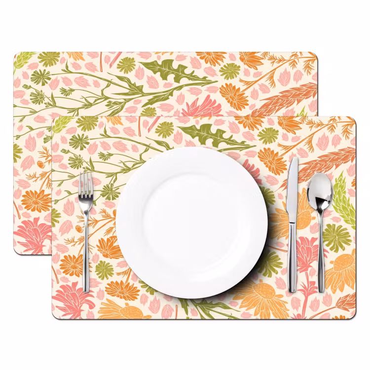 Placemat vinyl - Bloemenweelde in Pastel — 2