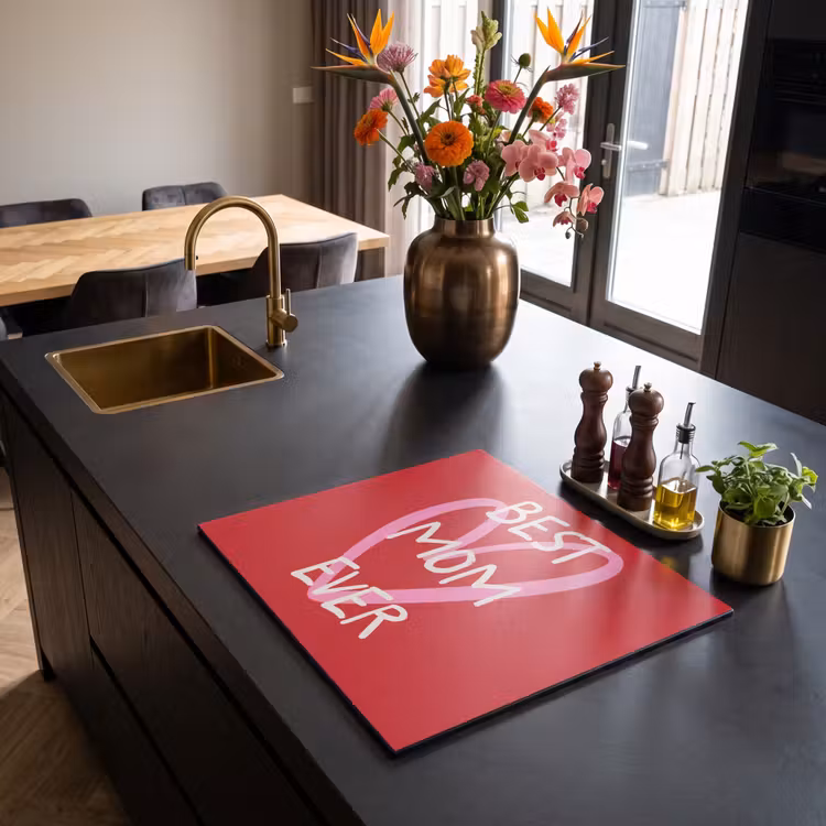 Inductie beschermer - Moeder - Quote - Hartje - Rood — 2