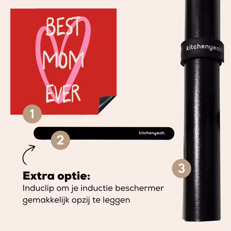 Inductie beschermer - Moeder - Quote - Hartje - Rood — 8