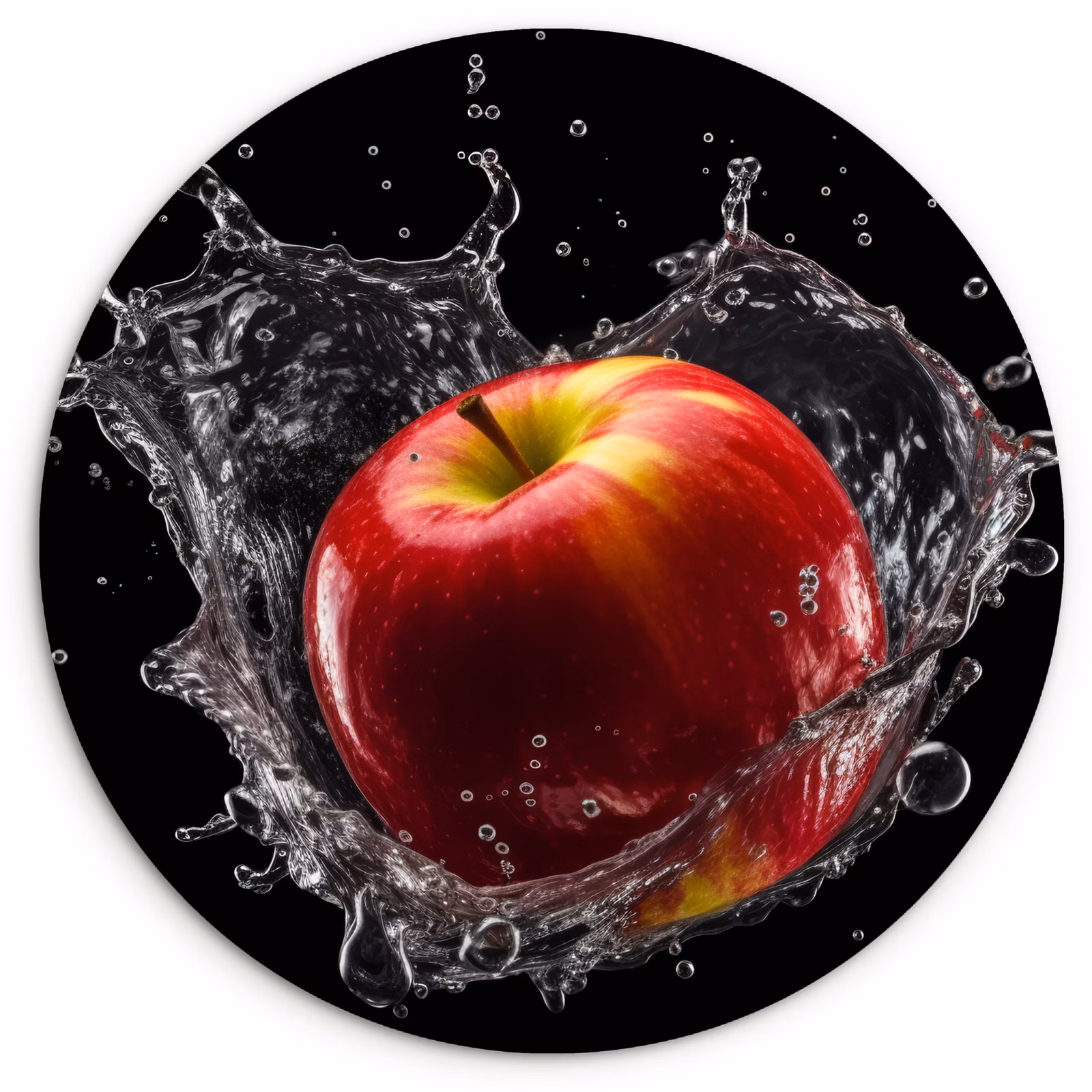 Muurcirkel - Appel - Rood - Water - Zwart - Fruit — 1