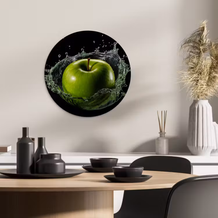 Muurcirkel - Appel - Groen - Fruit - Water - Zwart — 2