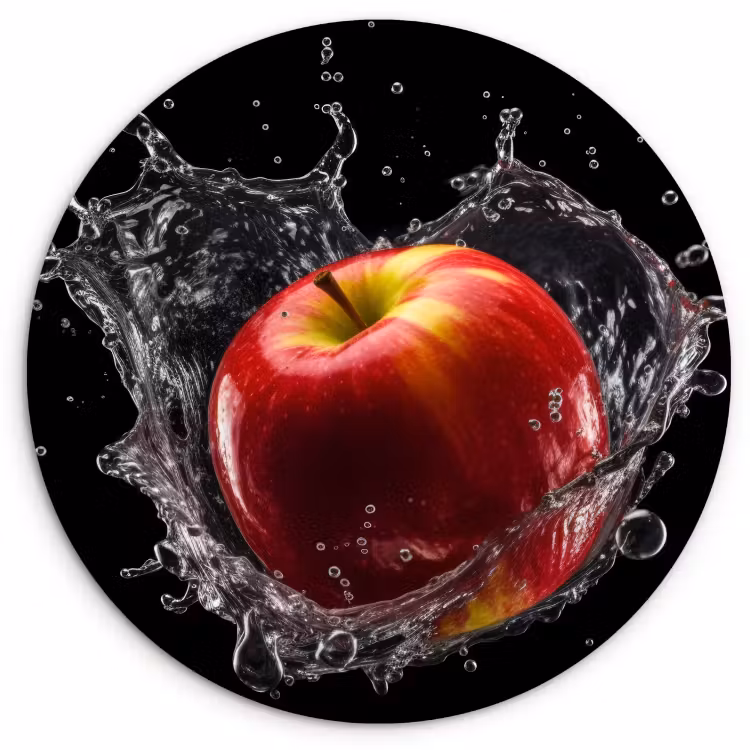 Muurcirkel - Appel - Rood - Water - Zwart - Fruit — 1