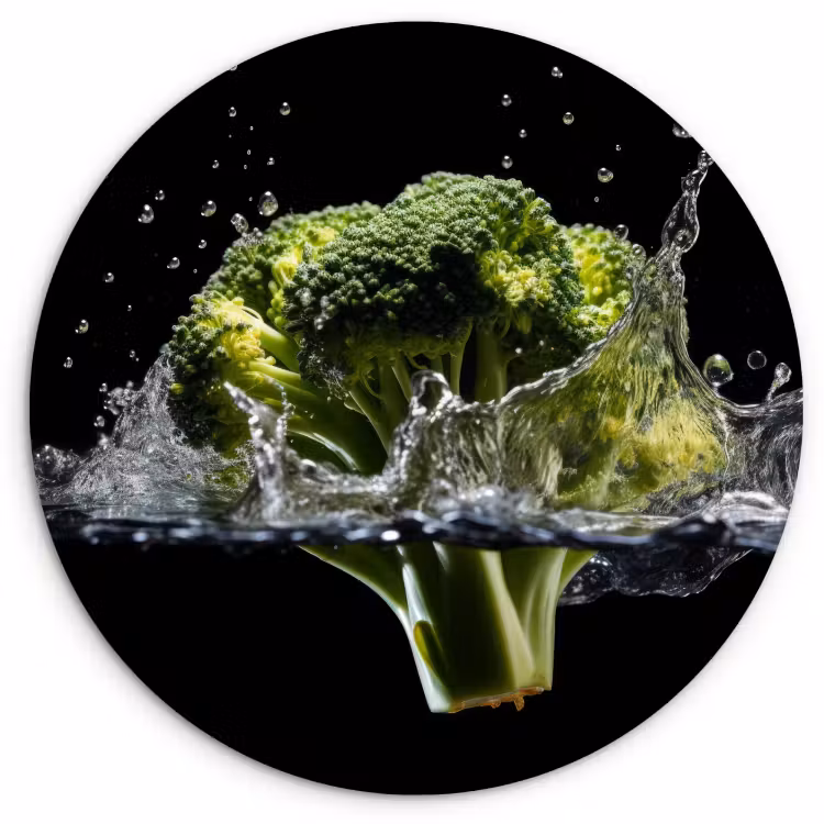 Muurcirkel - Broccoli - Groen - Water - Zwart — 1
