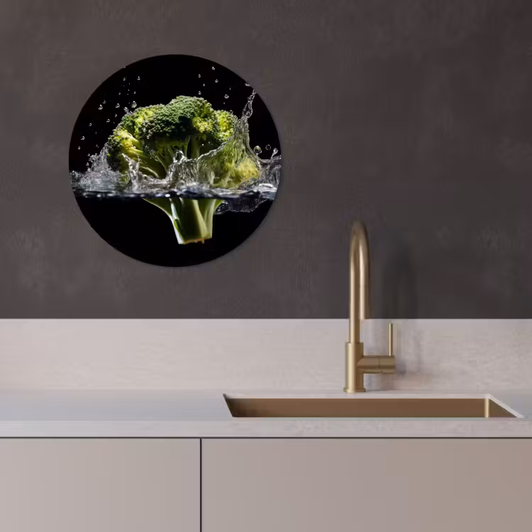 Muurcirkel - Broccoli - Groen - Water - Zwart — 2