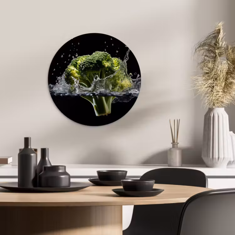 Muurcirkel - Broccoli - Groen - Water - Zwart — 3