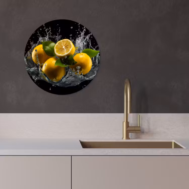 Muurcirkel - Citroen - Fruit - Geel - Zwart — 3