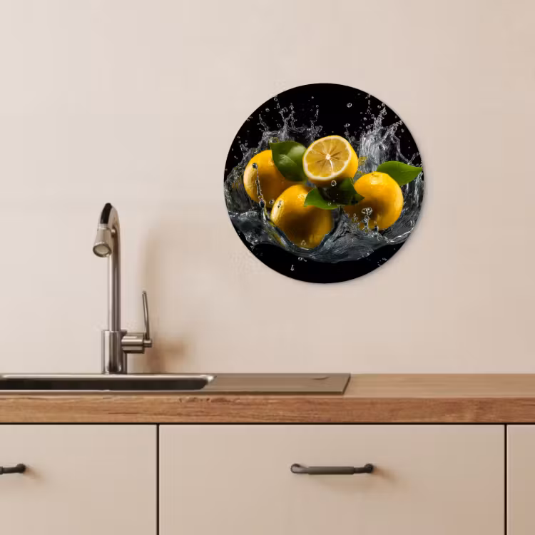 Muurcirkel - Citroen - Fruit - Geel - Zwart — 4
