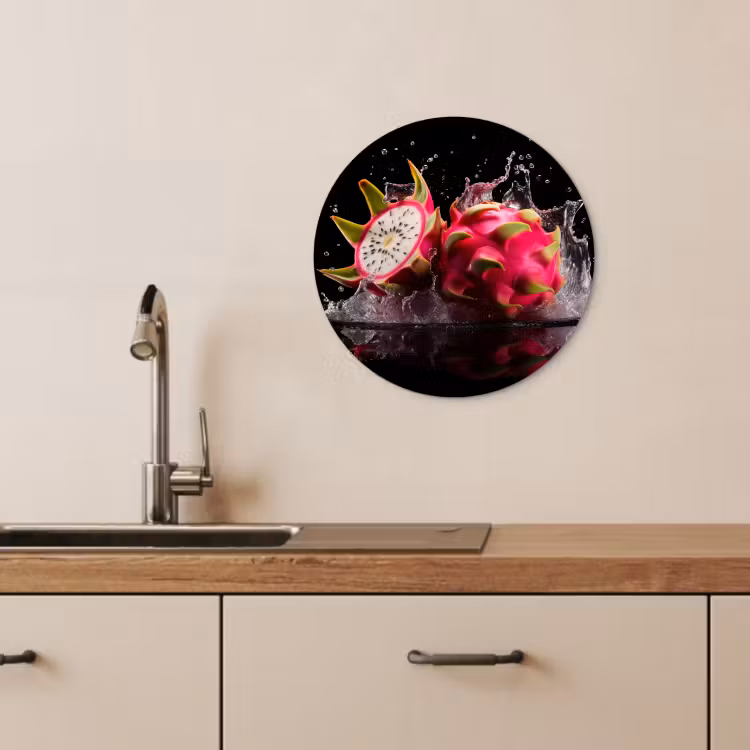 Muurcirkel - Drakenfruit - Zwart - Water - Vrucht - Fruit — 3