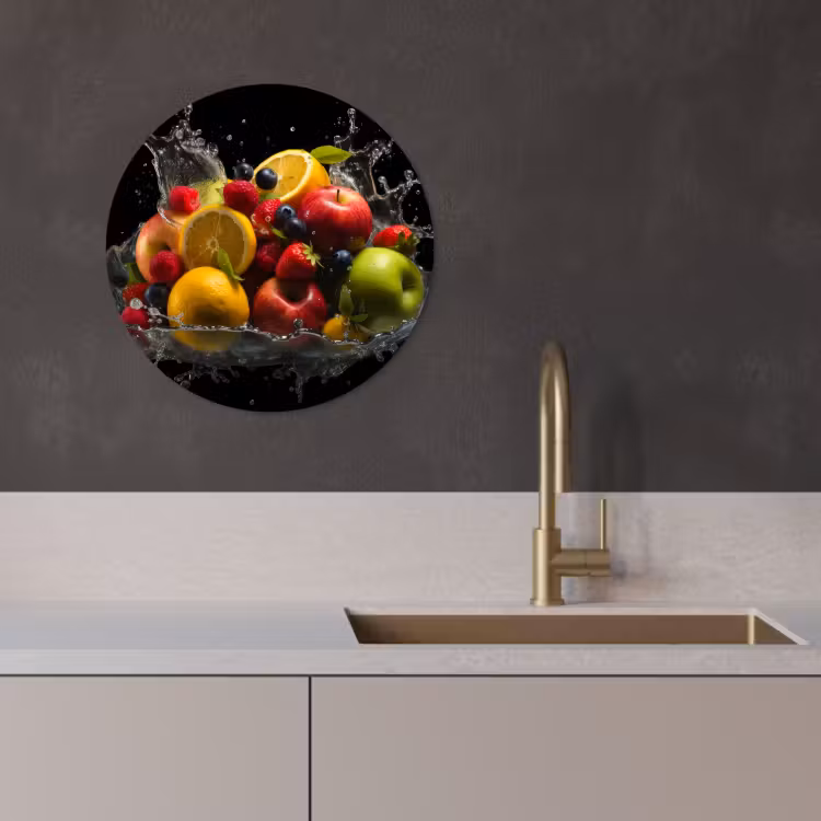 Muurcirkel - Fruit - Appel - Sinaasappel - Rode vruchten - Water — 2