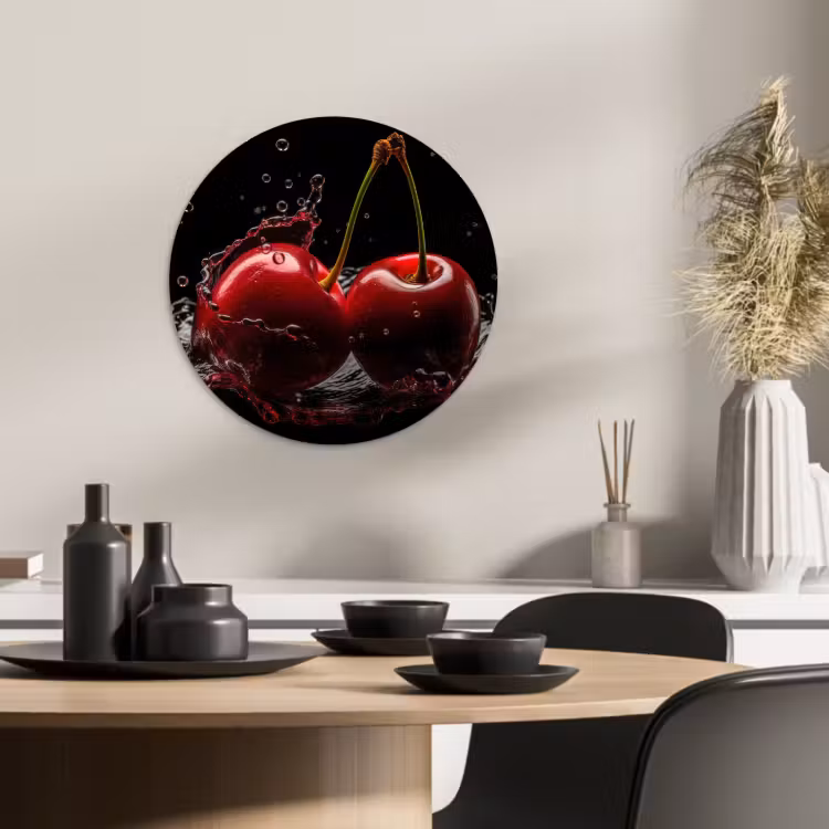 Muurcirkel - Kersen - Rood - Fruit - Water - Zwart — 2
