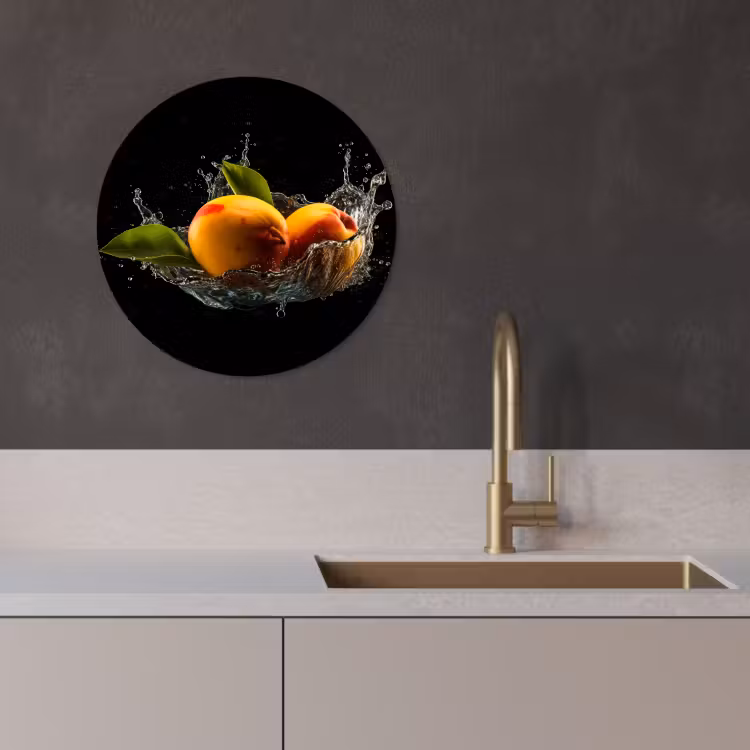 Muurcirkel - Mango - Fruit - Water - Zwart - Bladeren — 3