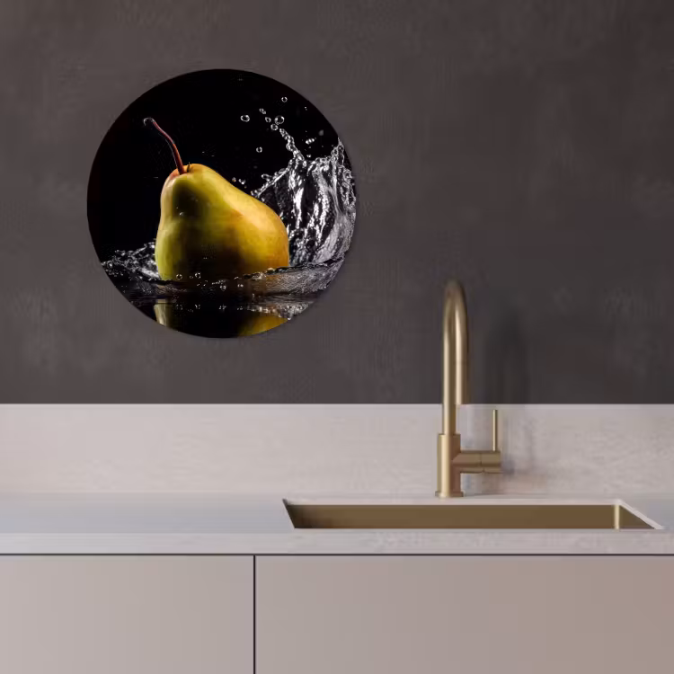 Muurcirkel - Peer - Fruit - Water - Zwart — 1
